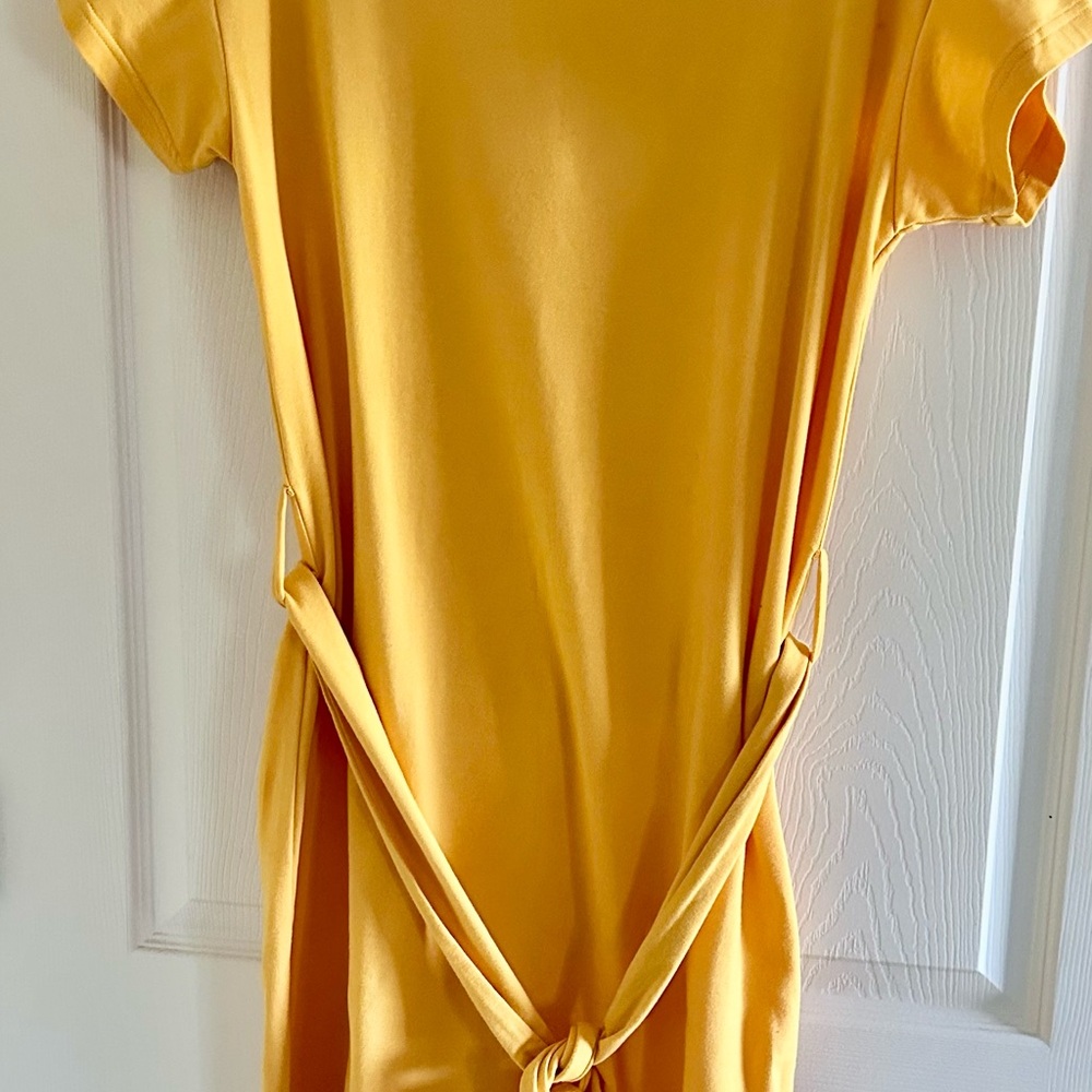 Yellow Knotted T-Shirt Dress
